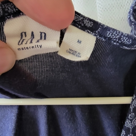 gap Maternity Nacy Blue 3/4 sleeve wrap dress with white hearts - Picture 7 of 7